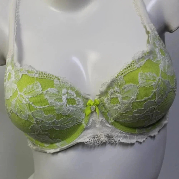 Victoria's Secret lime green lined body by Victoria demi bra 34D - Picture 7 of 10